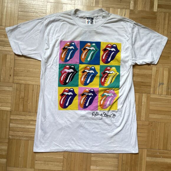 Vintage Rolling Stones 1989 Steel Wheels Tour Shirt Warhol Single Stitch XL